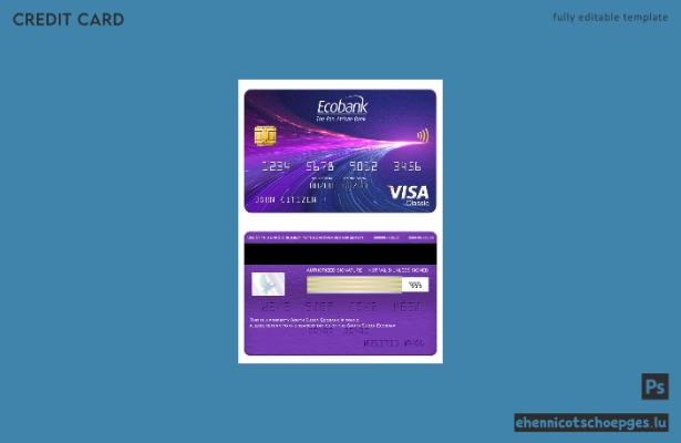 Beispielvorschau der Ecobank Visa Classic Karte aus Südsudan